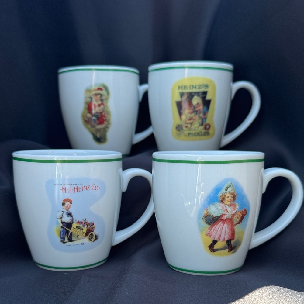 Vintage Illustration Mugs - Set of 4